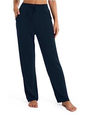Women's High Waist Drawstring Wide Leg Yoga Pants with Pockets